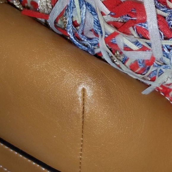 TORY BURCH Red/Blue Fringe "Frayed Tweed" Hobo 2016 Runway Bag - Picture 12 of 16